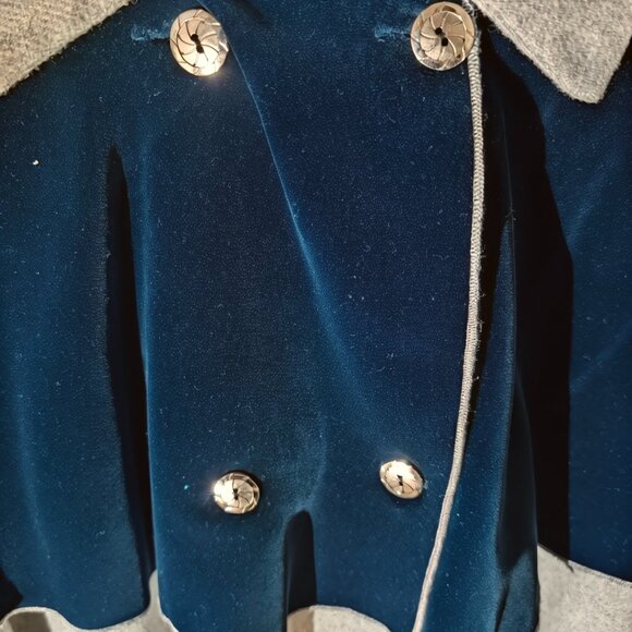 Rare Vintage Betmar NY Velvet and Wool Cape - Picture 2 of 5
